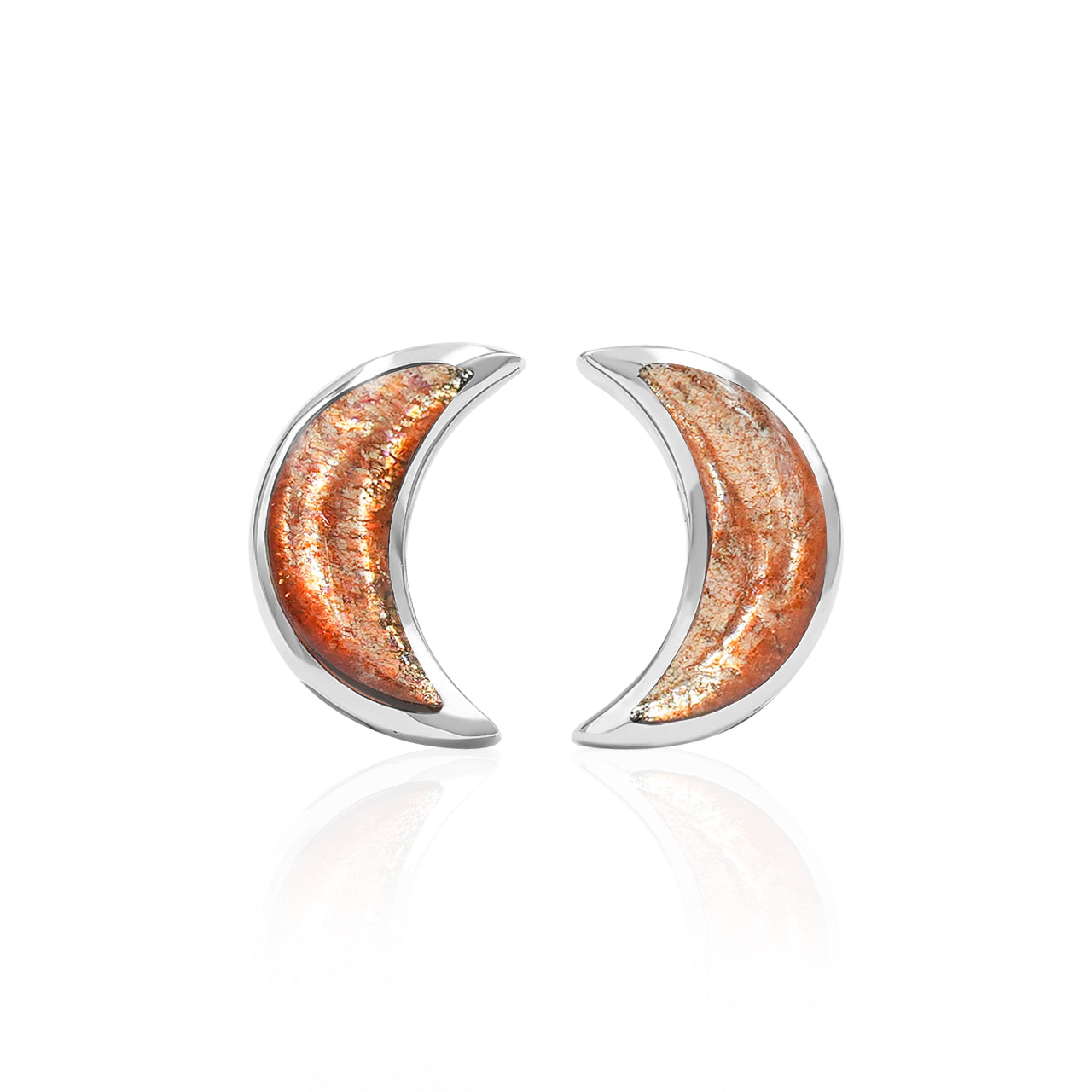 Starborn Crescent Moon Post Style Earrings in Sterling Silver