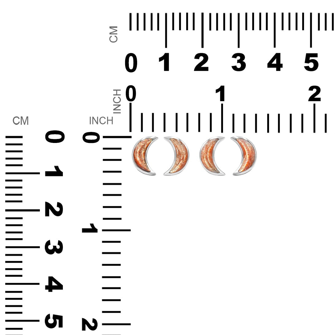 Starborn Crescent Moon Post Style Earrings in Sterling Silver