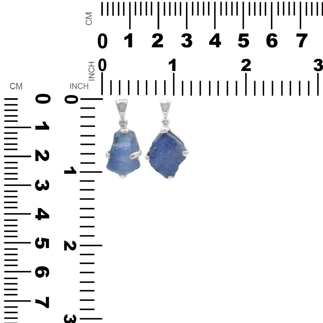 Starborn Tanzanite Rough Pendant in Sterling Silver