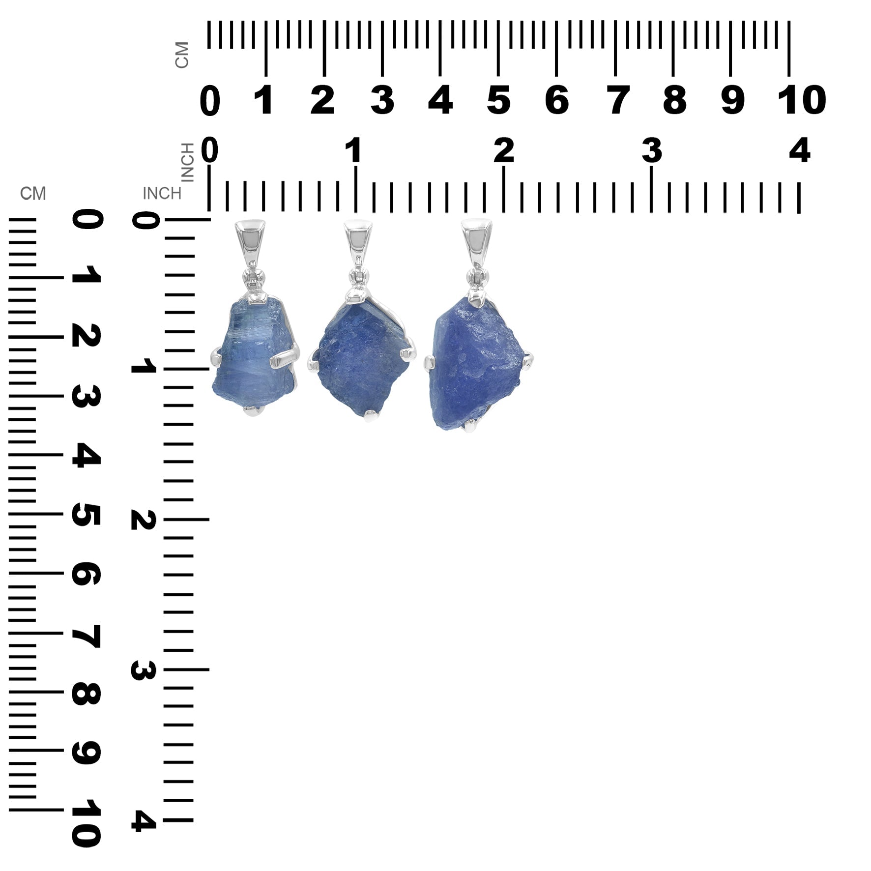 Starborn Tanzanite Rough Pendant in Sterling Silver