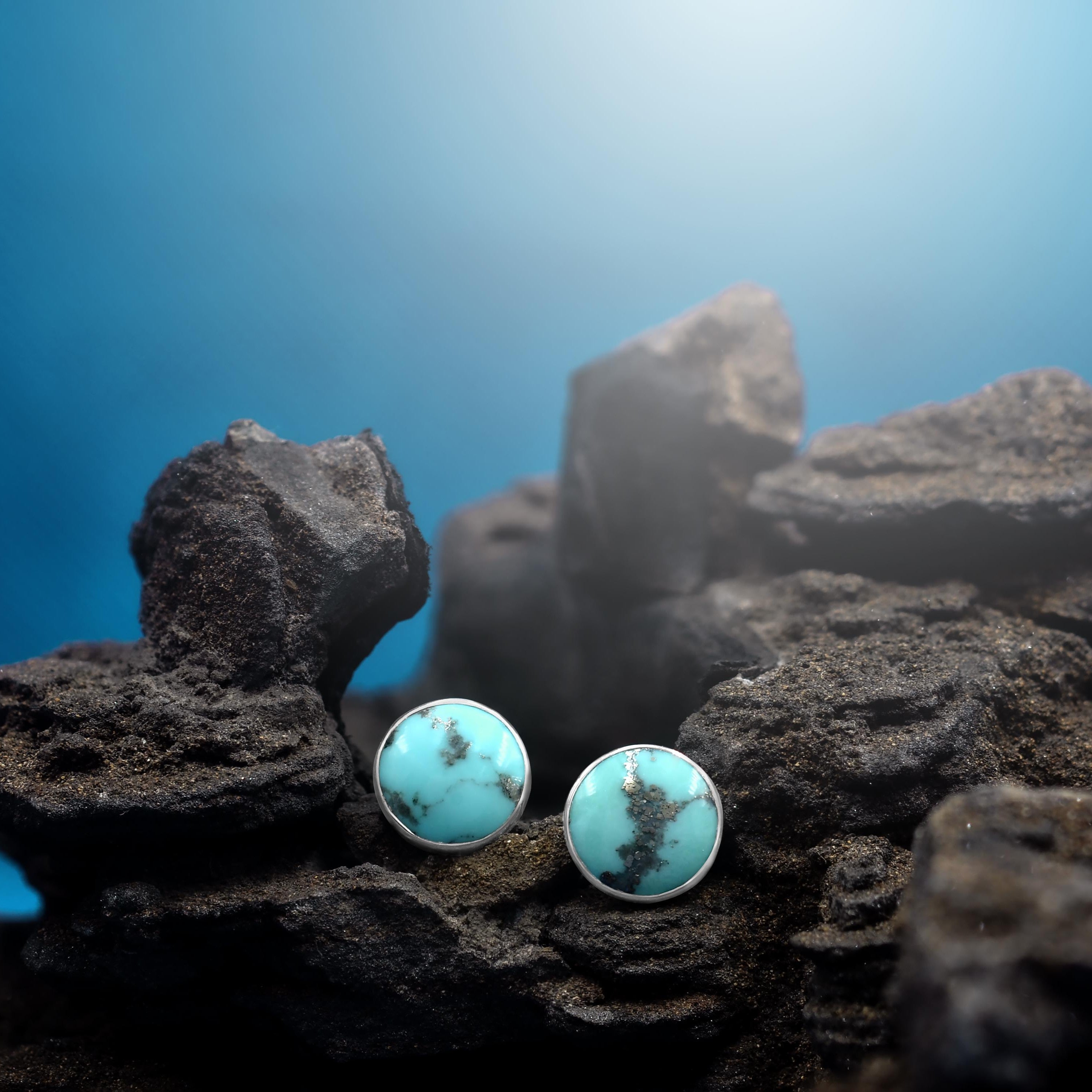 Starborn Campitos Turquoise Post Earrings in Sterling Silver