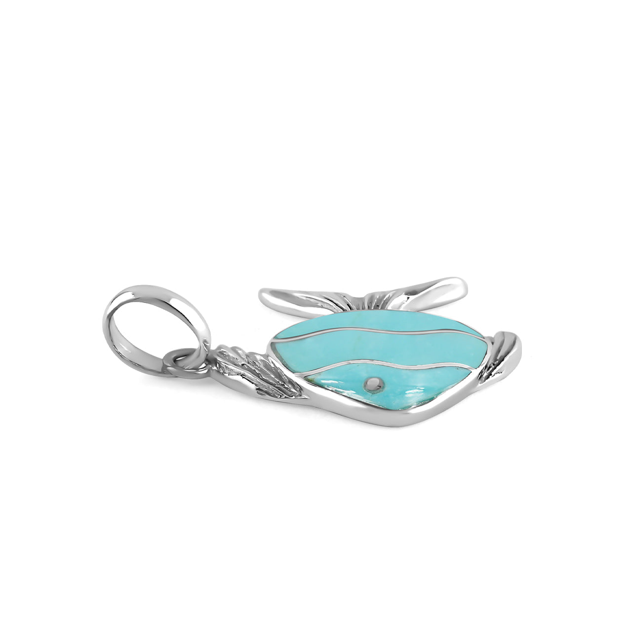 Starborn Delightful Gemstones Inlay Fish Pendant in Sterling Silver