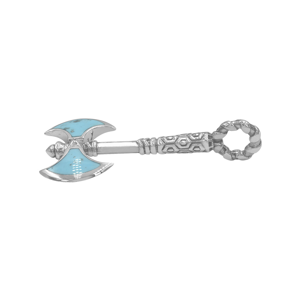 Starborn Sleeping BeautyTurquoise Battle Axe Pendant in Sterling Silver