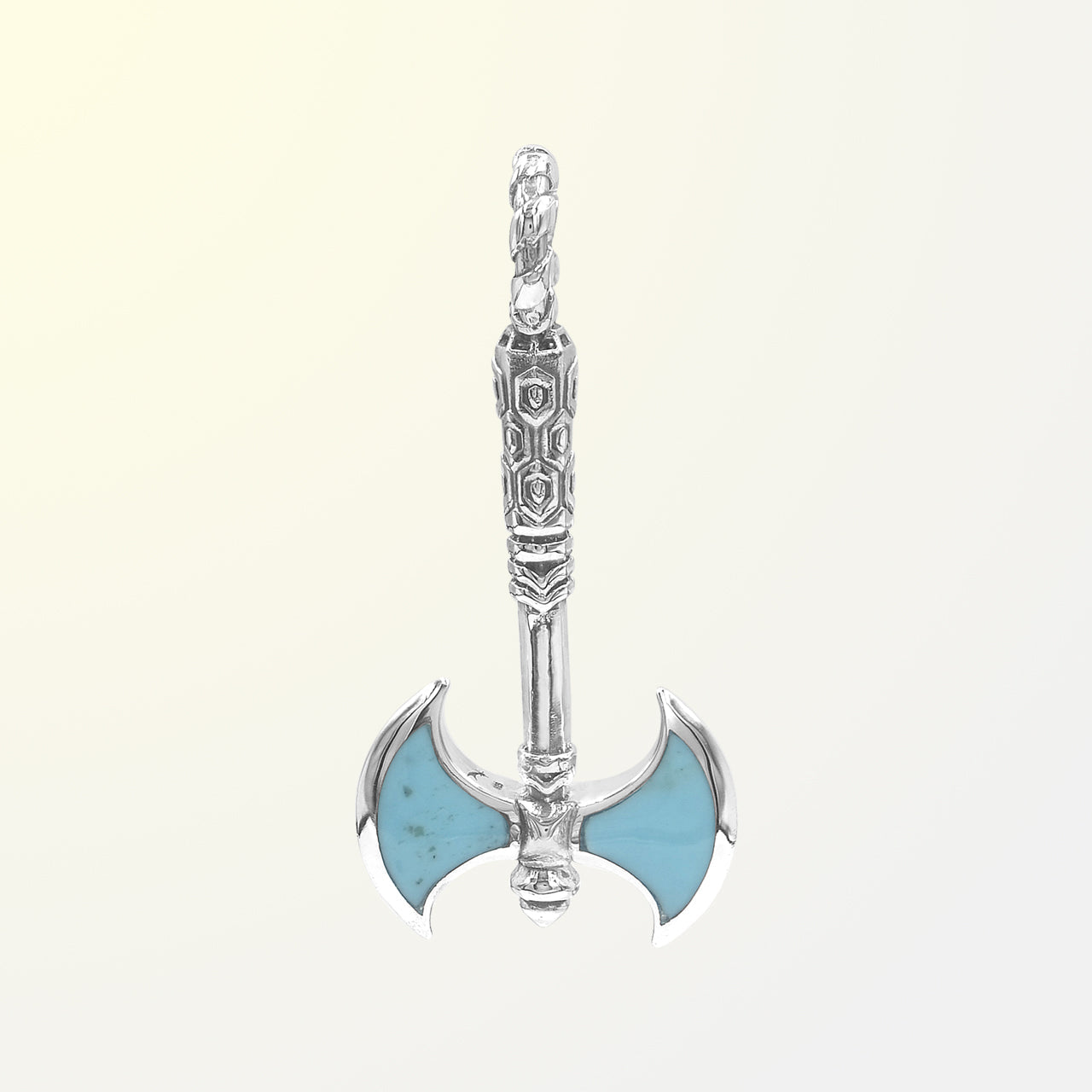 Starborn Sleeping BeautyTurquoise Battle Axe Pendant in Sterling Silver