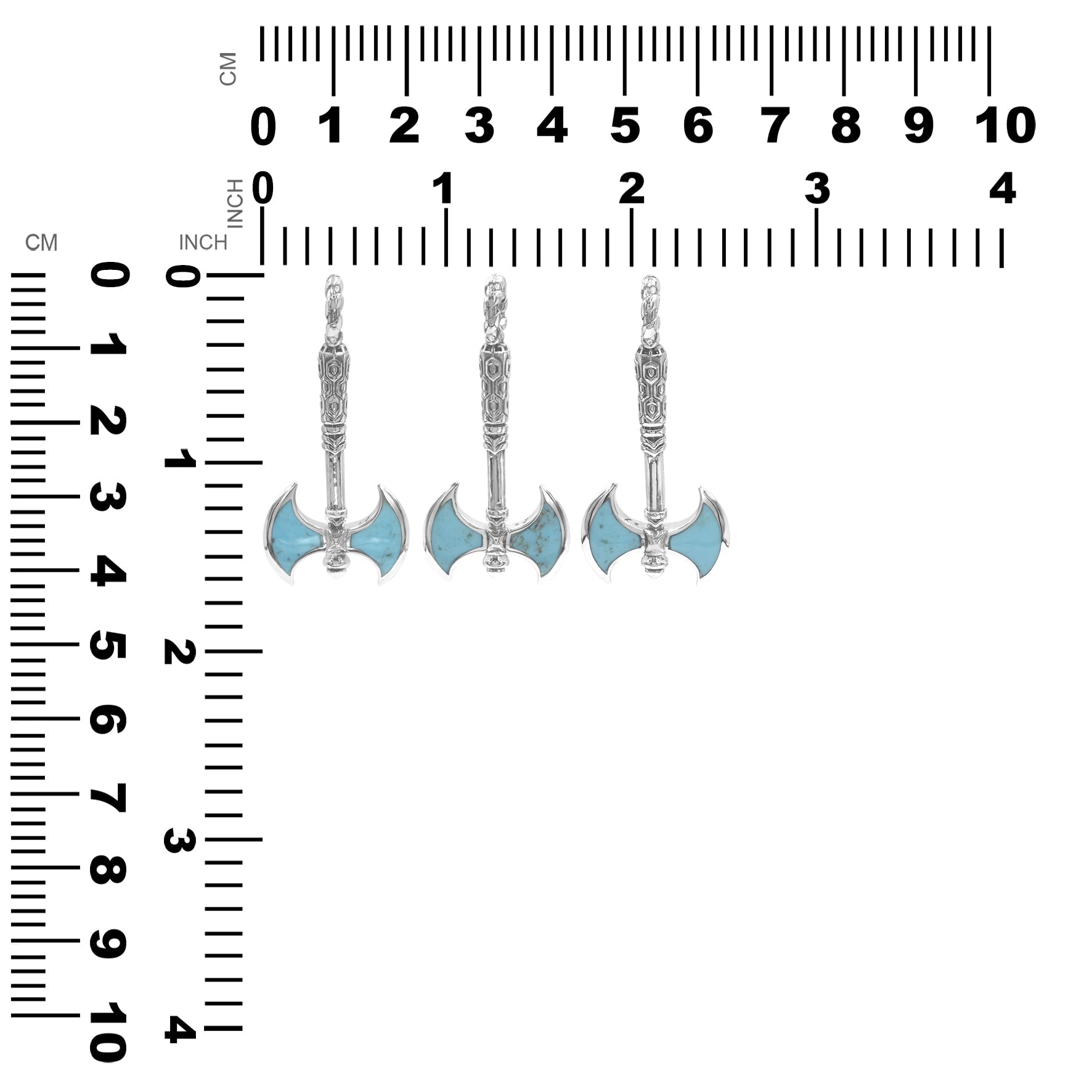 Starborn Sleeping BeautyTurquoise Battle Axe Pendant in Sterling Silver