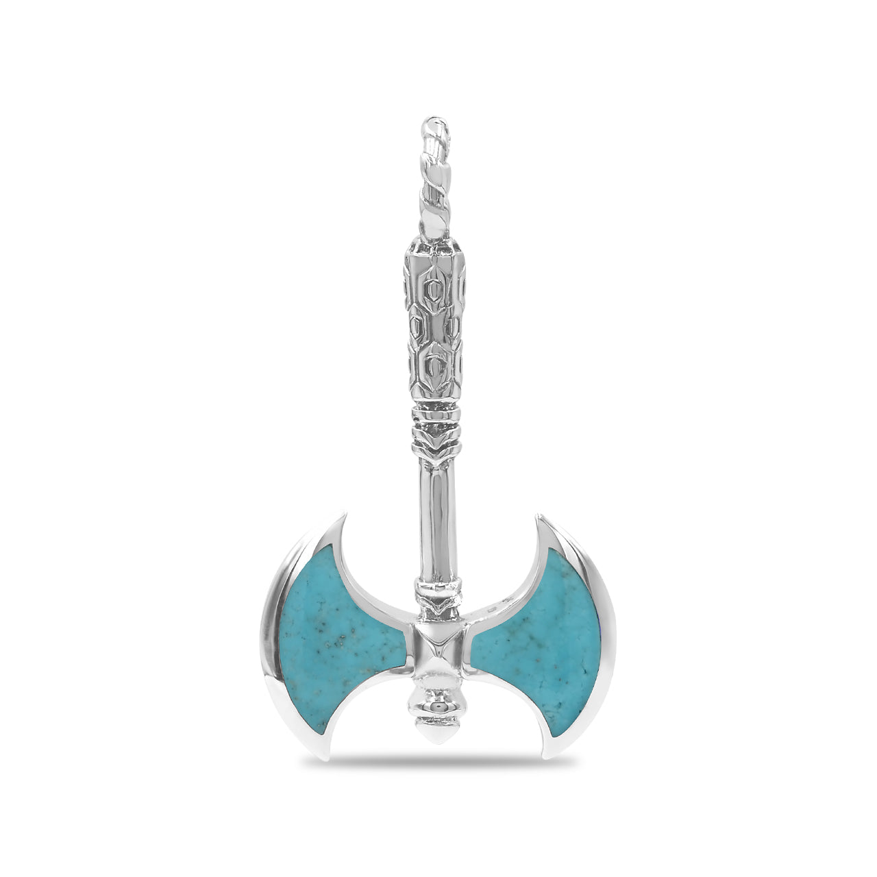 Starborn Sleeping BeautyTurquoise Battle Axe Pendant in Sterling Silver