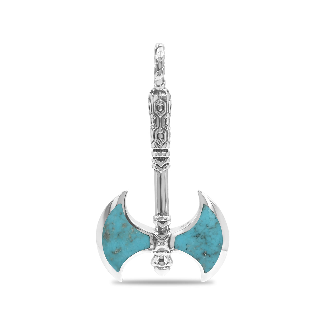 Starborn Sleeping BeautyTurquoise Battle Axe Pendant in Sterling Silver