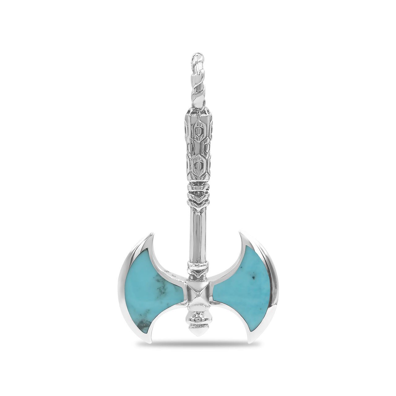 Starborn Sleeping BeautyTurquoise Battle Axe Pendant in Sterling Silver