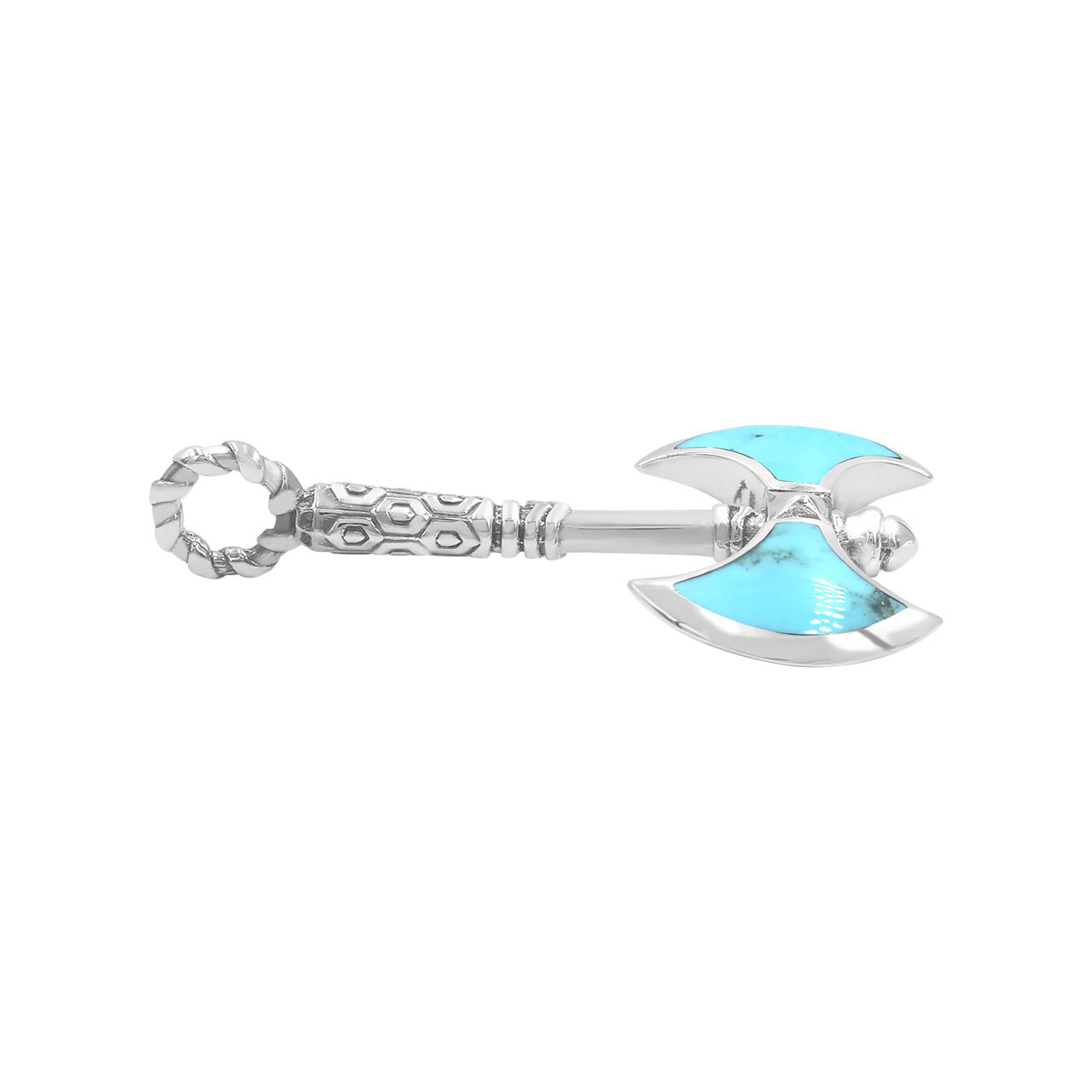 Starborn Sleeping BeautyTurquoise Battle Axe Pendant in Sterling Silver