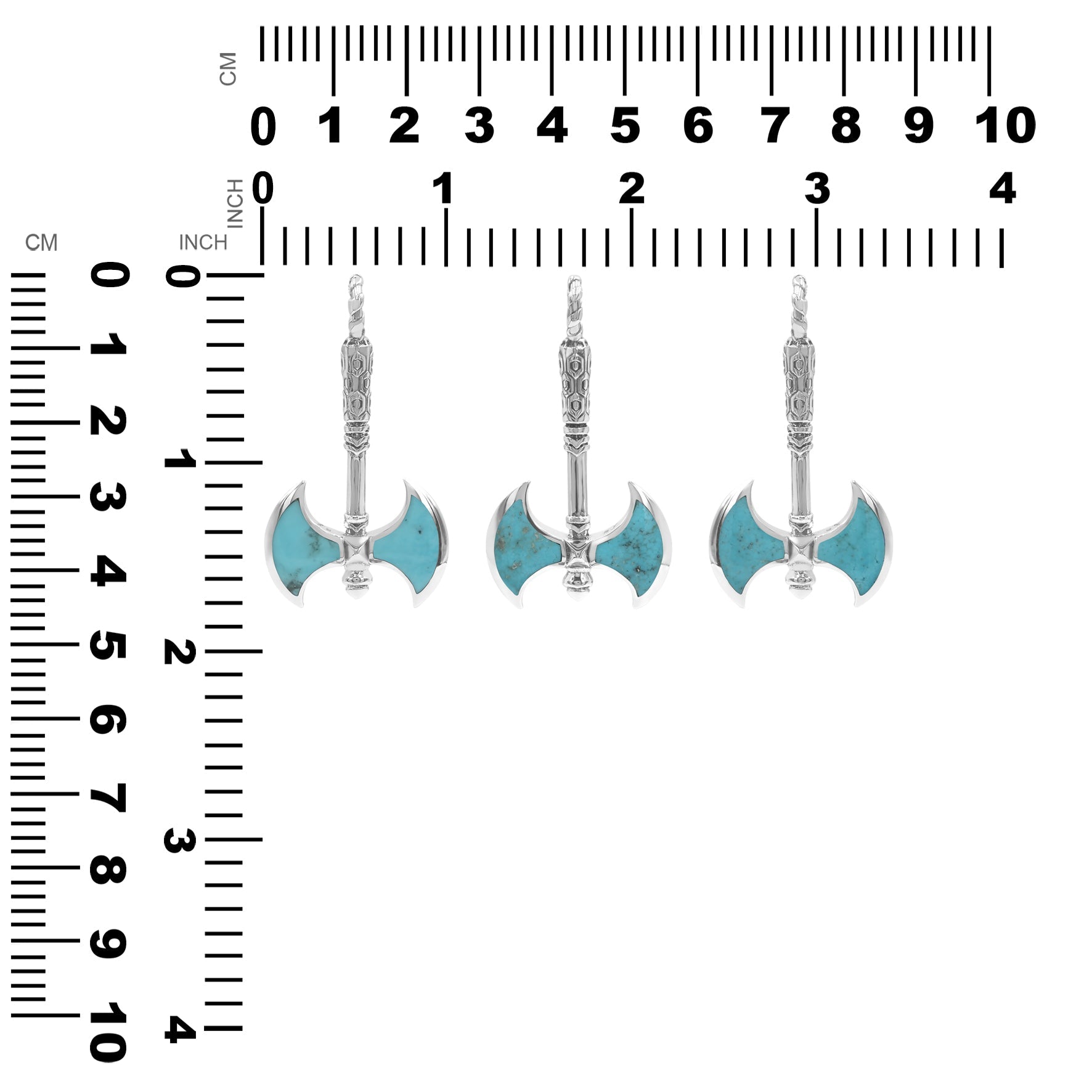 Starborn Sleeping BeautyTurquoise Battle Axe Pendant in Sterling Silver