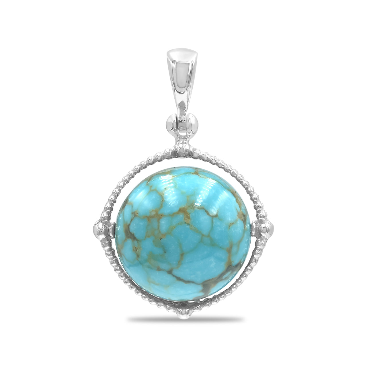Starborn Gemstone Spinning Tactile Sphere Pendant in Sterling Silver