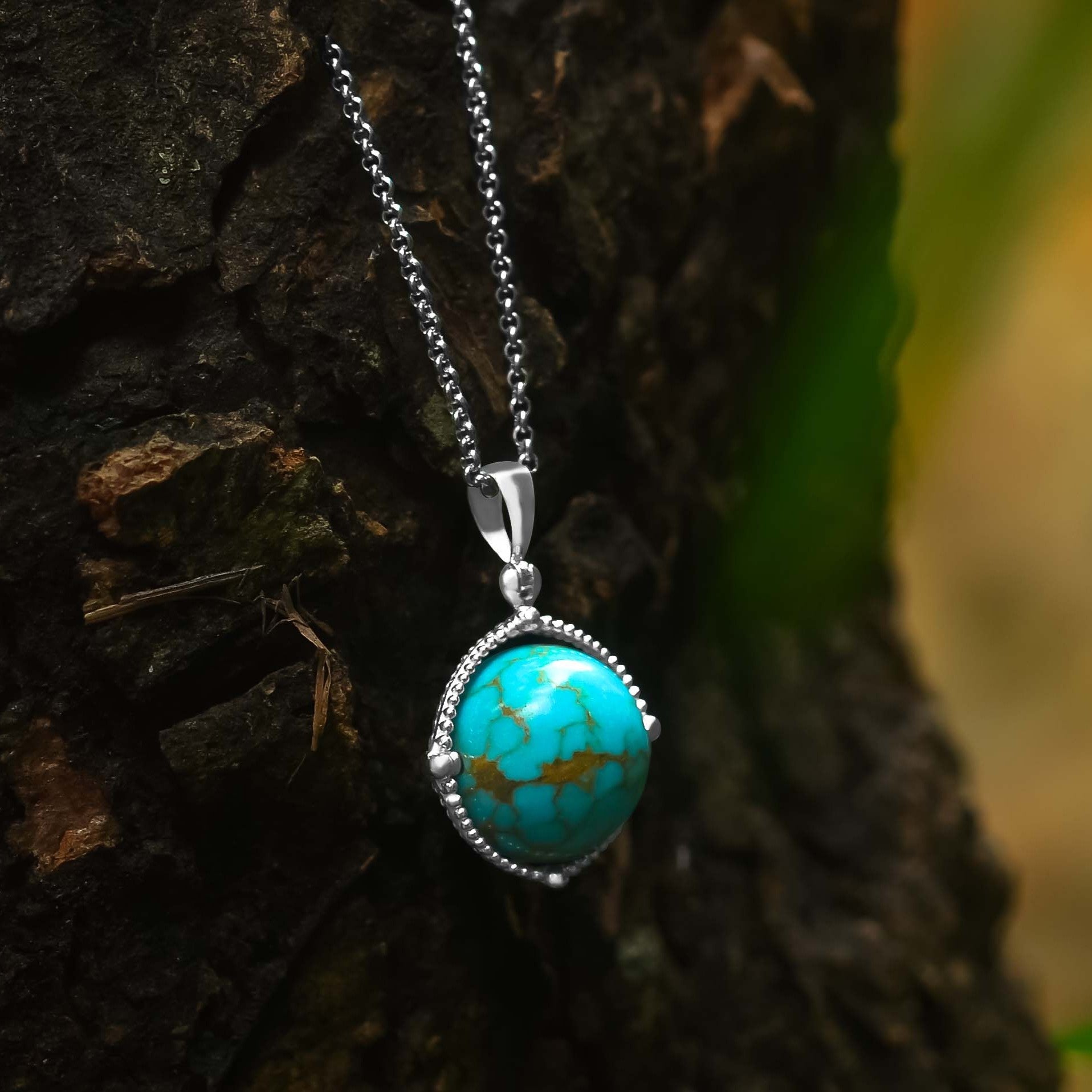 Starborn Gemstone Spinning Tactile Sphere Pendant in Sterling Silver