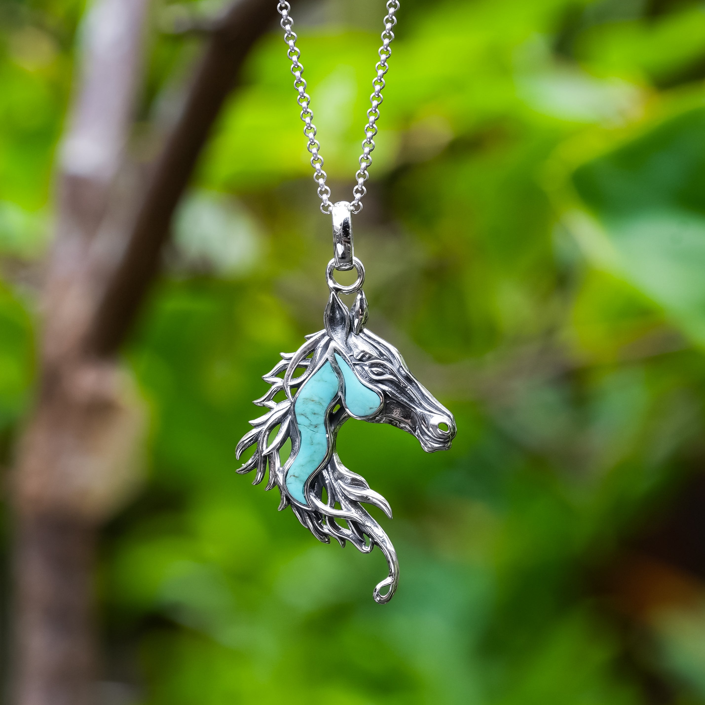 Pendentif tête de cheval en argent sterling Starborn Gemstones