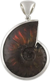 Starborn Creations Sterling Silver Fossilized and Opalized Ammonite Pendant