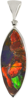Starborn Ammolite Sterling Silver Marquise Pendant
