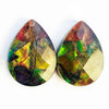 Ammolite Pear Faceted Stones 25mm - 1 pair