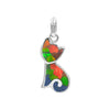 Starborn Ammolite Curious Cat Silhouette Pendant in Sterling Silver
