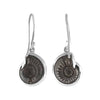 Starborn Fossilized Ammonite Earrings in Sterling Silver