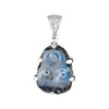 Starborn Rainbow Moonstone Rough Pendant in Sterling Silver with Filigree Bale