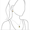 Starborn Ammolite Sterling Silver Pendant and Earring Set - Pear Shape Design