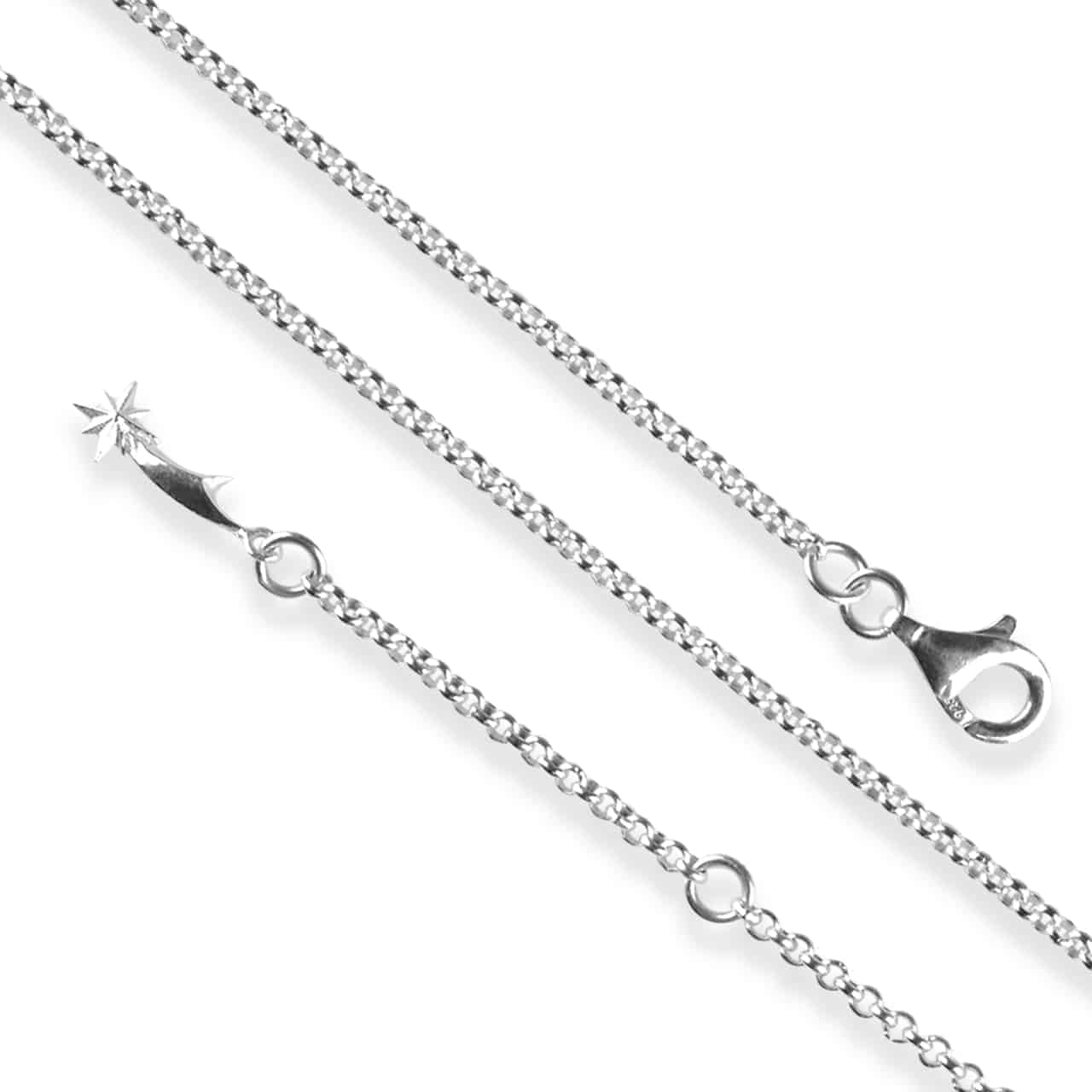 Starborn 22" Adjustable Sterling Silver Chain with Shooting Star Charm