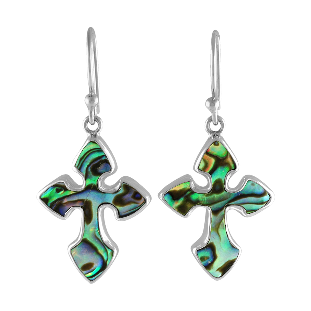 Abalone Shell Cross Style Earrings
