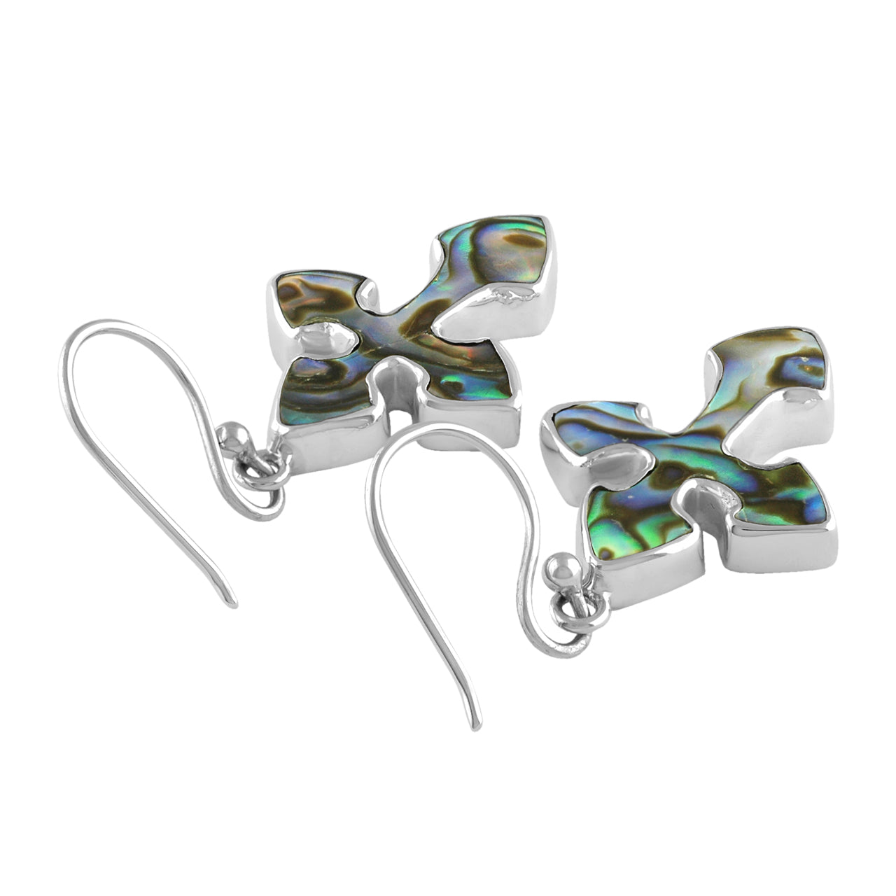 Abalone Shell Cross Style Earrings