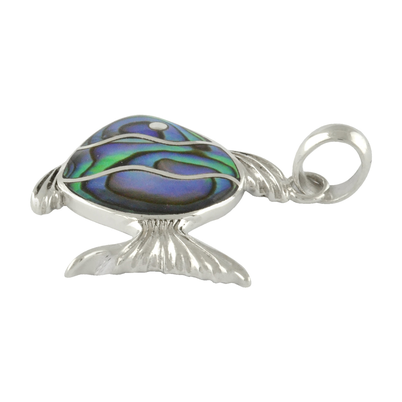 Starborn Delightful Gemstones Inlay Fish Pendant in Sterling Silver