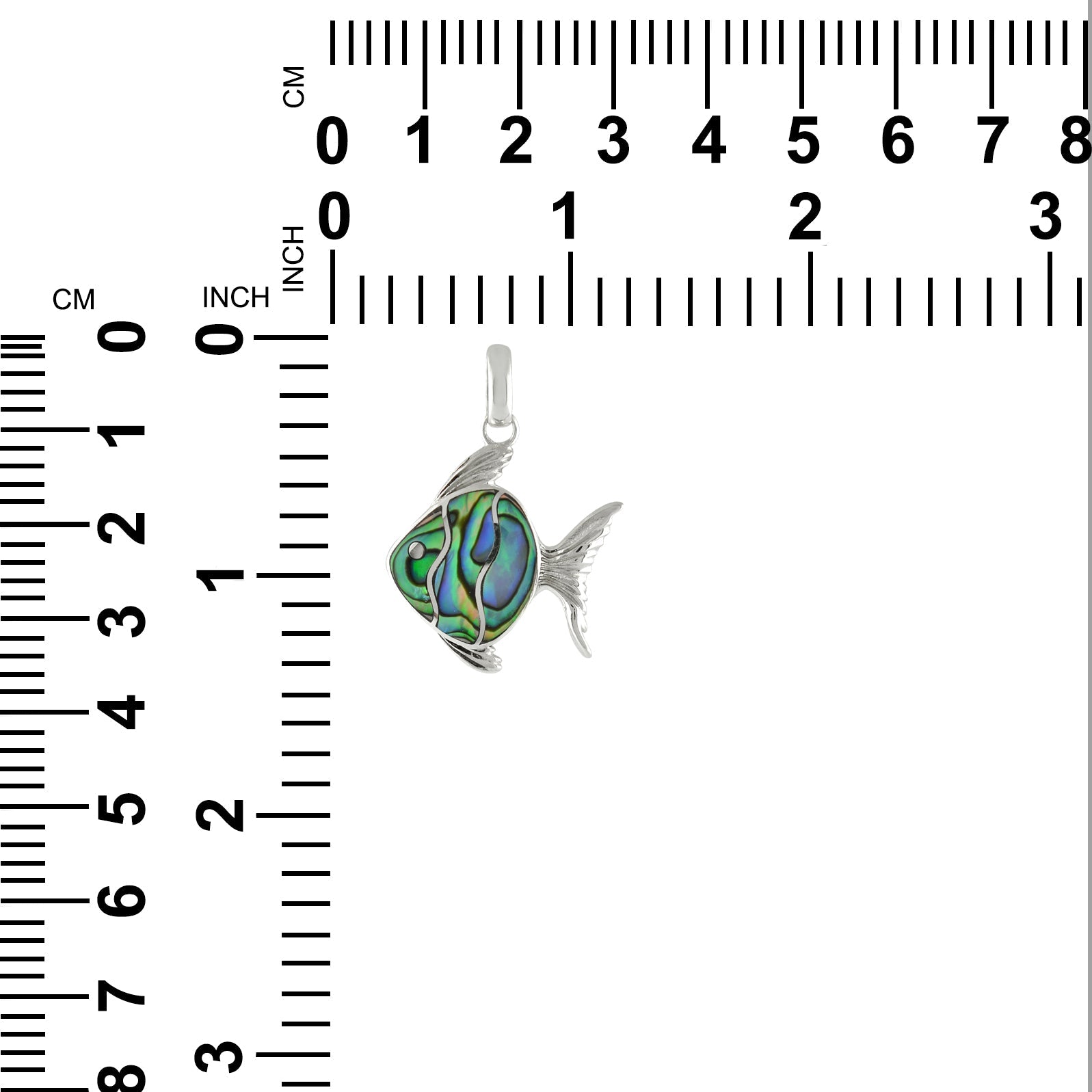 Starborn Delightful Gemstones Inlay Fish Pendant in Sterling Silver
