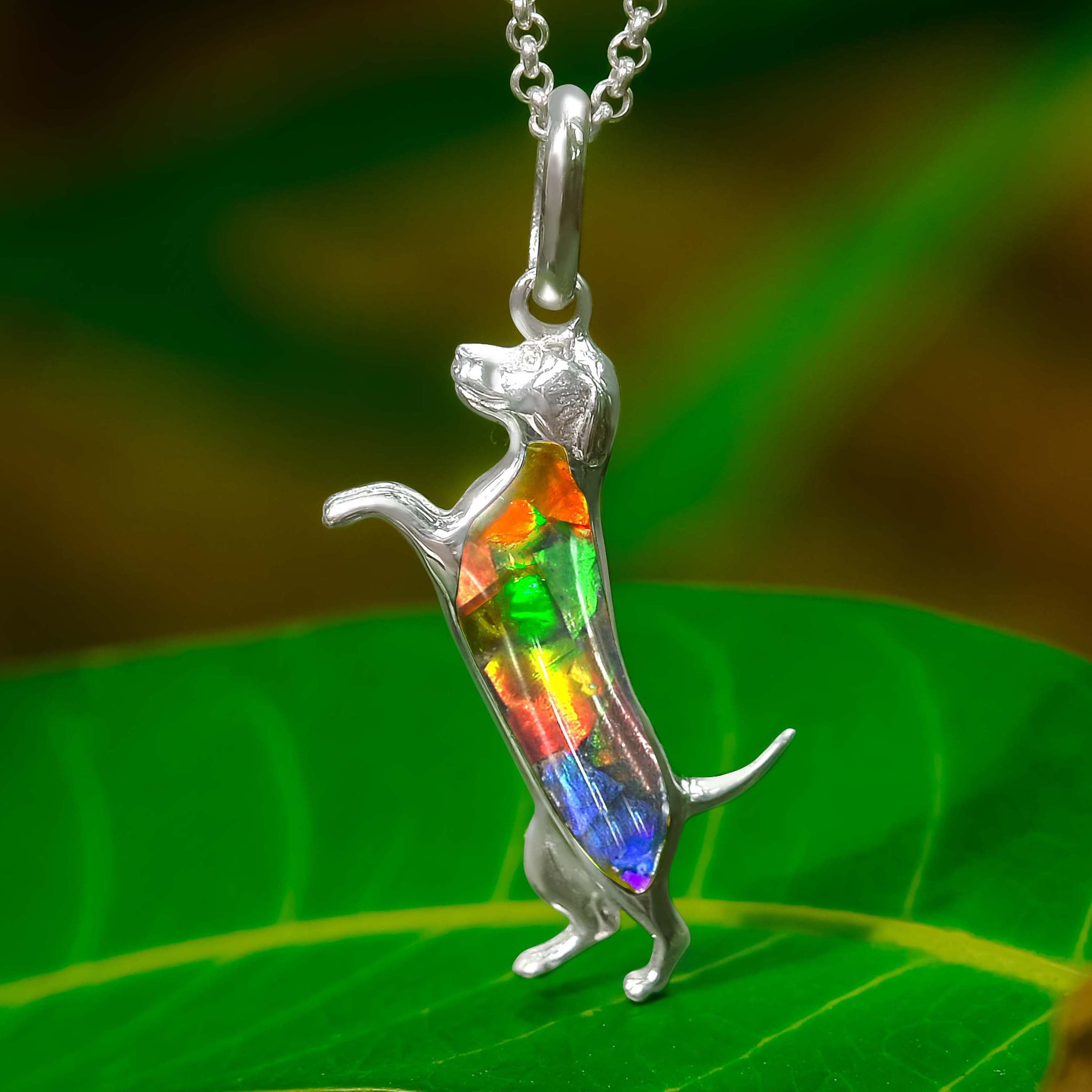 Pendentif Silhouette de chien Starborn en argent sterling