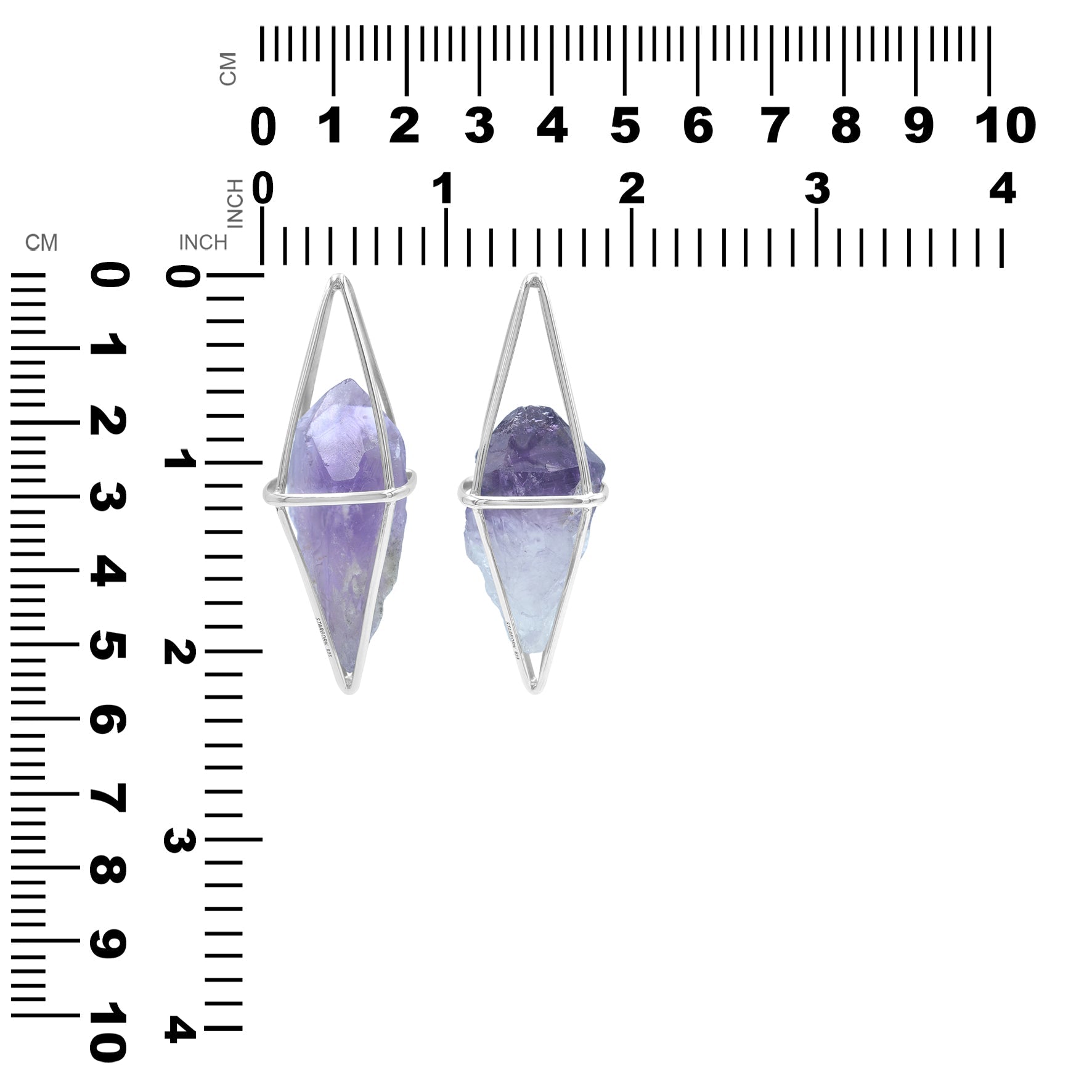 Starborn Amethyst Flammenkäfig Anhänger in Sterling Silber