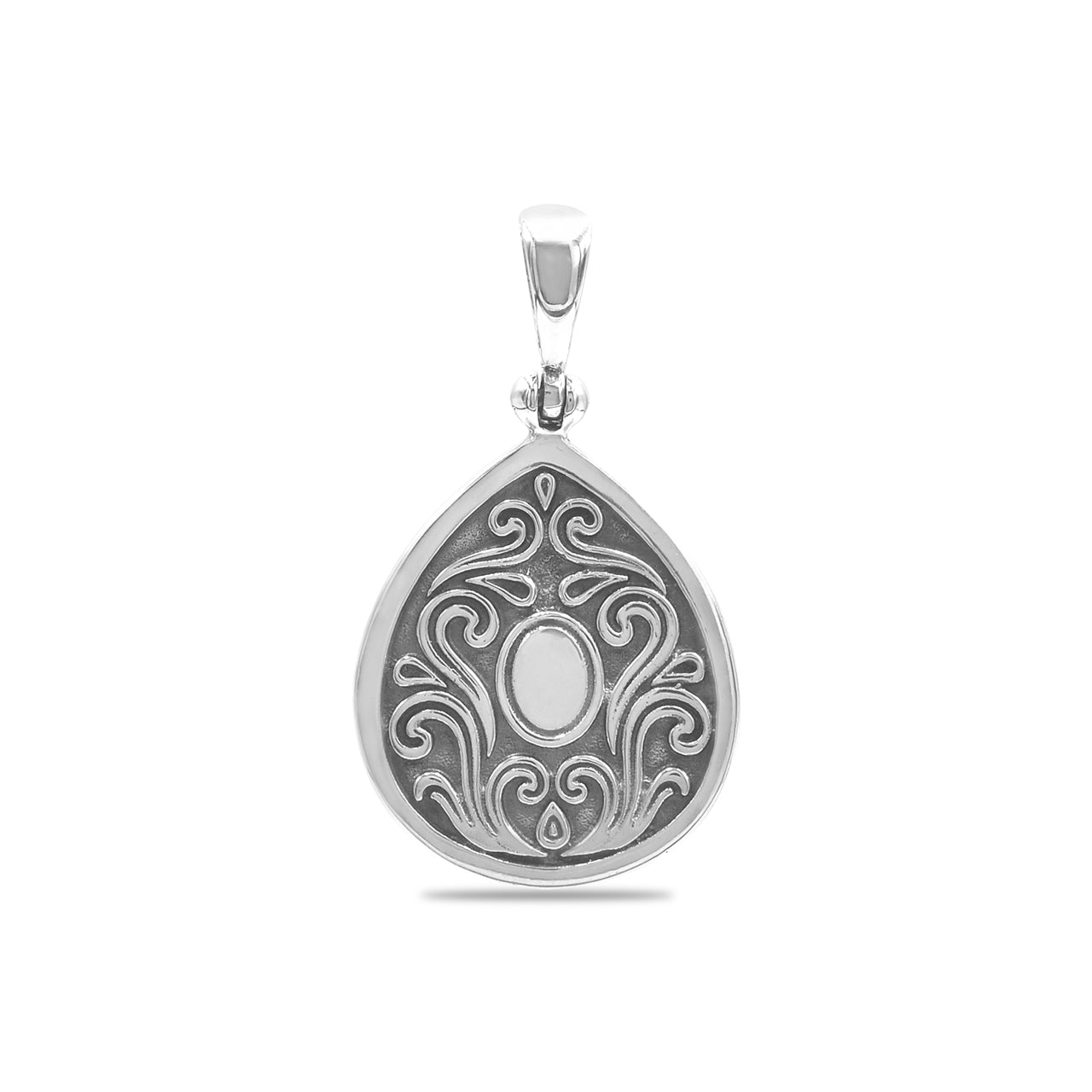 Starborn Faceted Elegant Scroll Gemstone Pendant in Sterling Silver