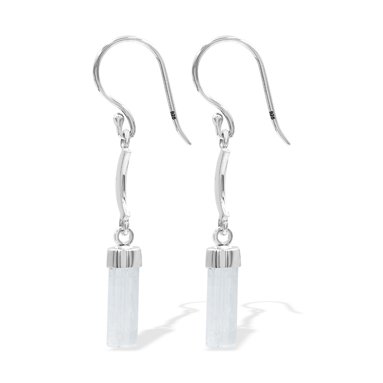 Aquamarine Crystal and Crescent Moon style Earrings