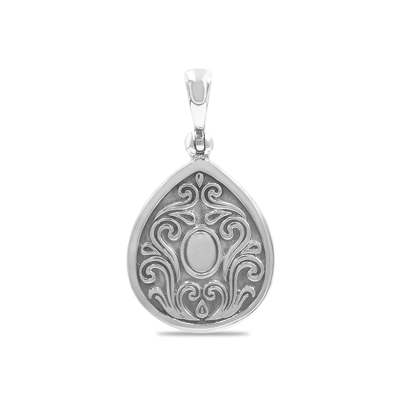 Starborn Faceted Elegant Scroll Gemstone Pendant in Sterling Silver