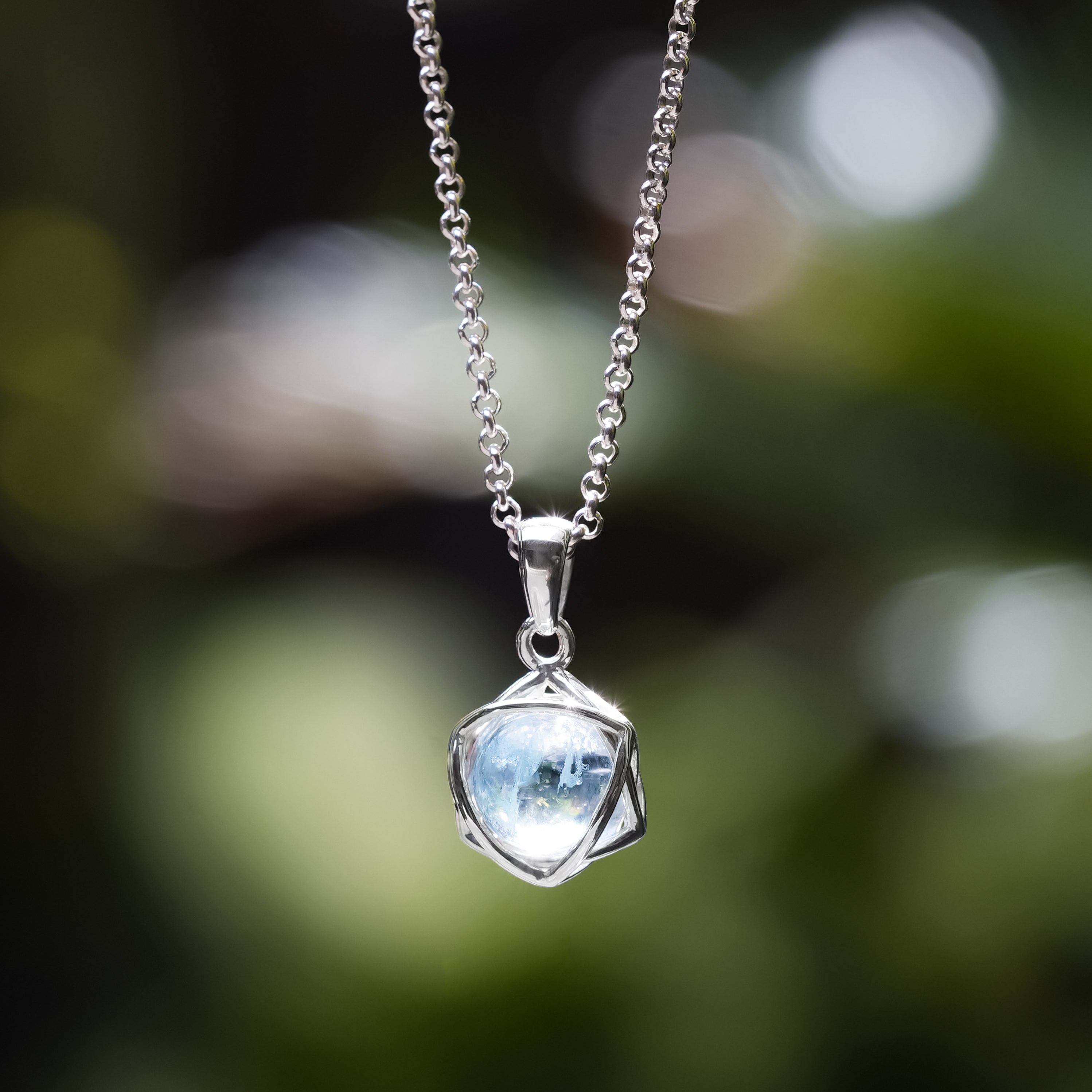 Starborn Gemstone Sphere 6-Point Star Pendant in Sterling Silver