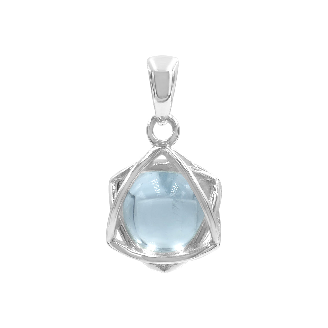 Starborn Gemstone Sphere 6-Point Star Pendant in Sterling Silver