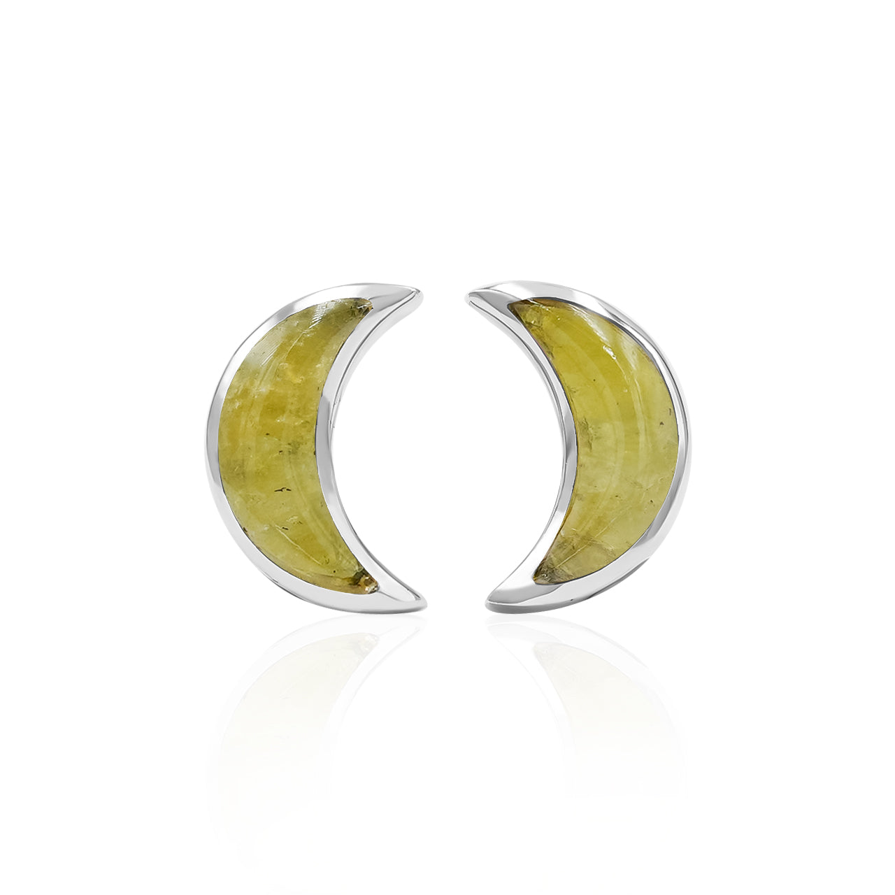 Starborn Crescent Moon Post Style Earrings in Sterling Silver