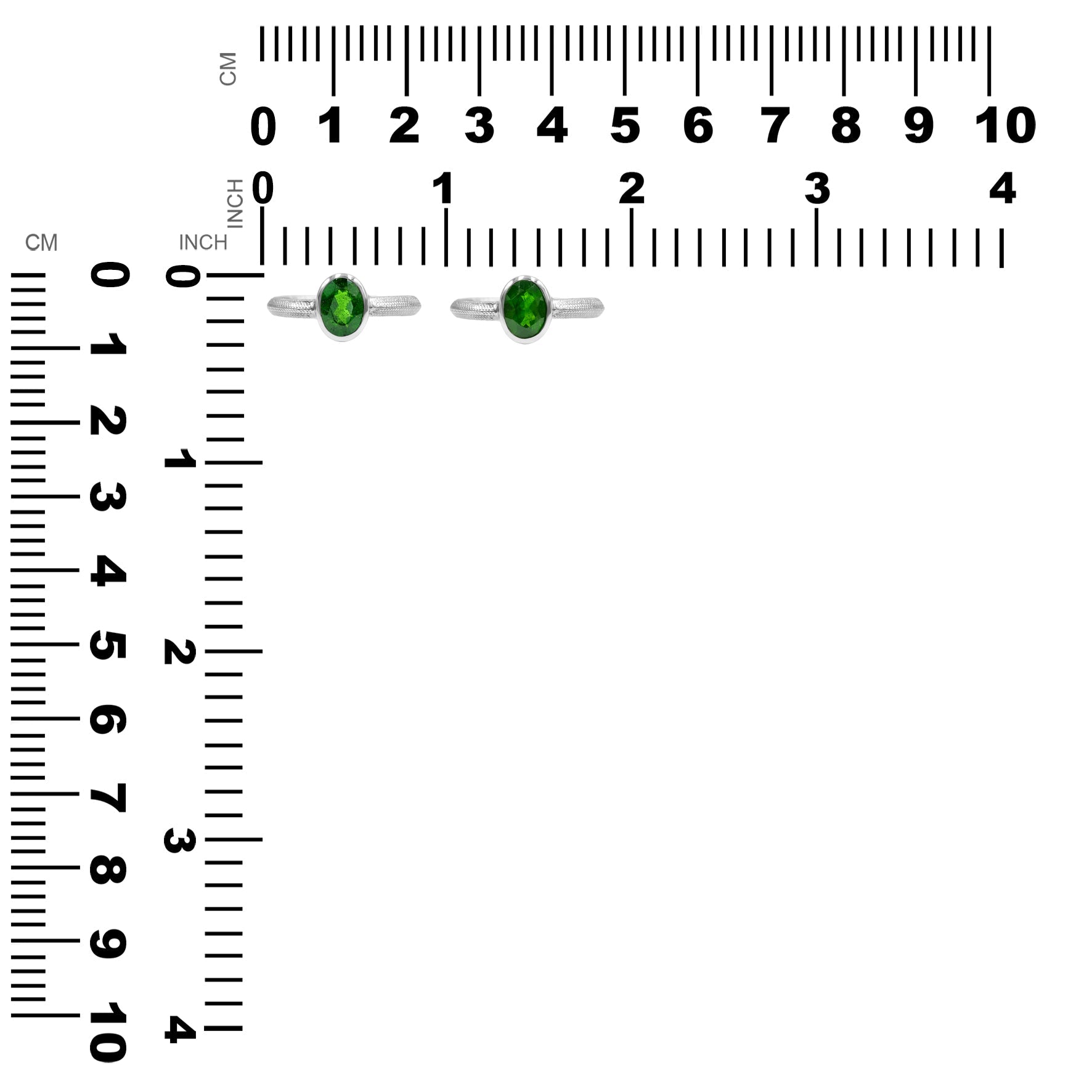 Starborn Chrome Diopside Ouroboros Faceted Oval Ring in Fine Sterling Silver