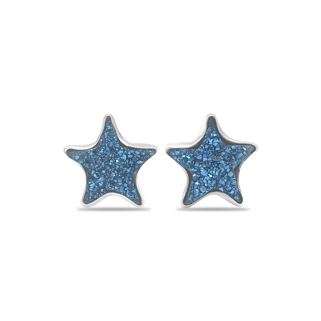 Starborn Drusy Star Ohrstecker aus Sterlingsilber 