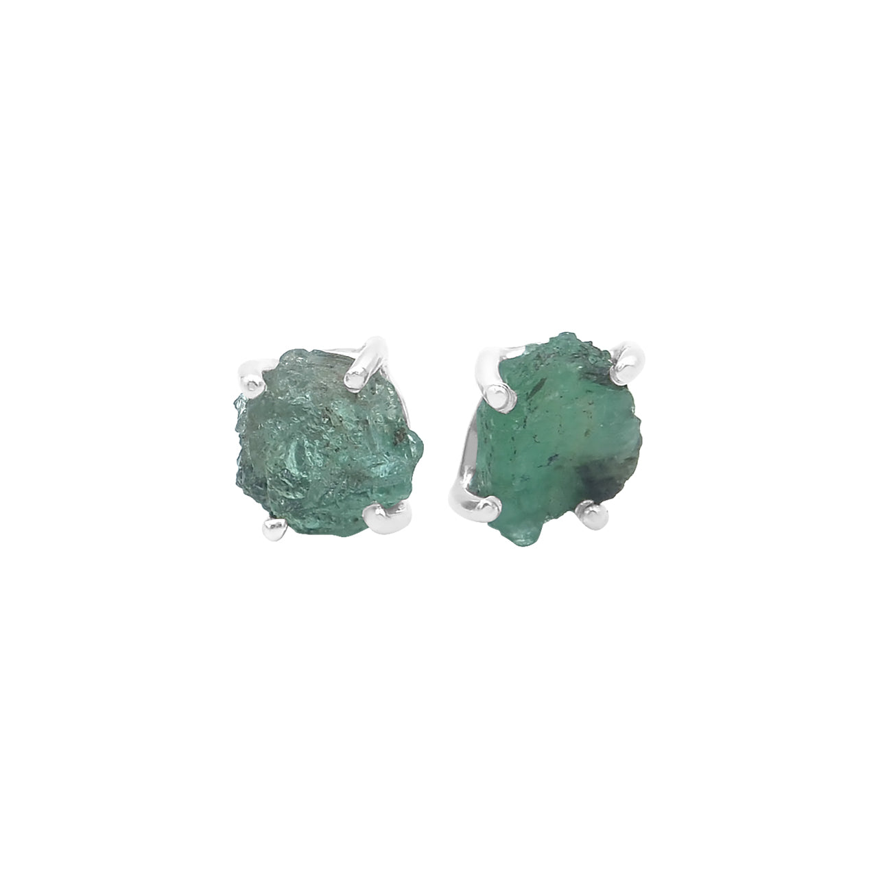 Emerald Post Style Earrings