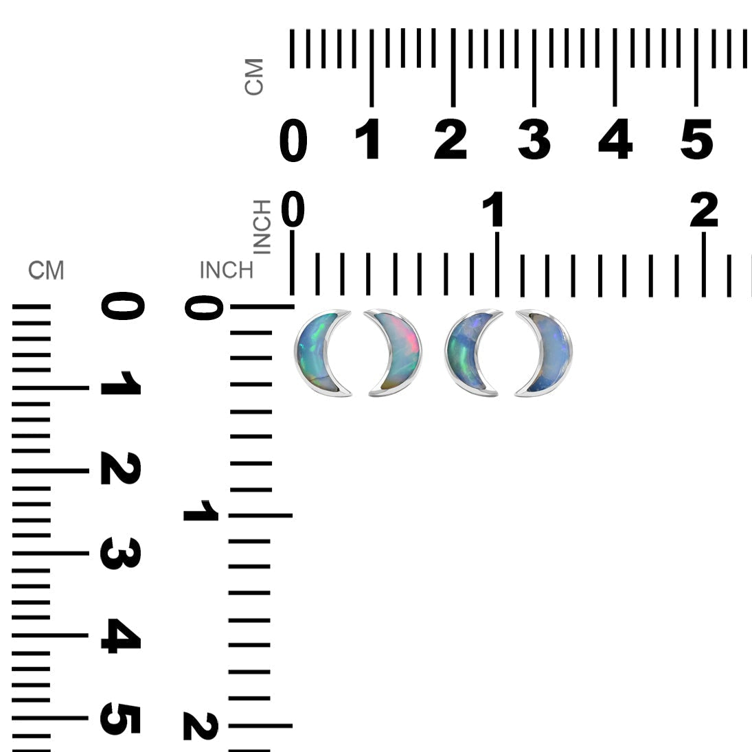 Starborn Crescent Moon Post Style Earrings in Sterling Silver