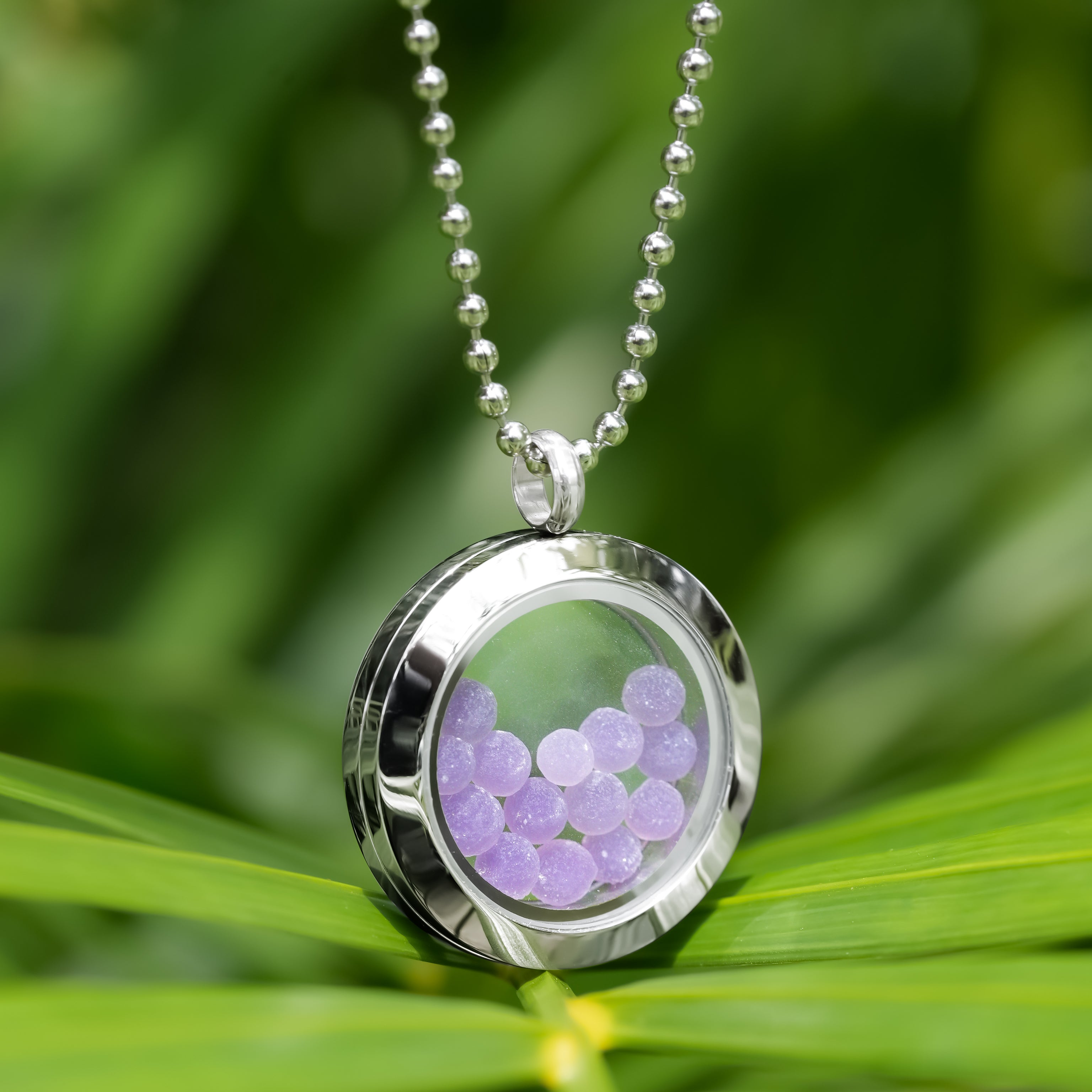 Starborn Gemstone Window Pendant Necklace in Stainless Steel
