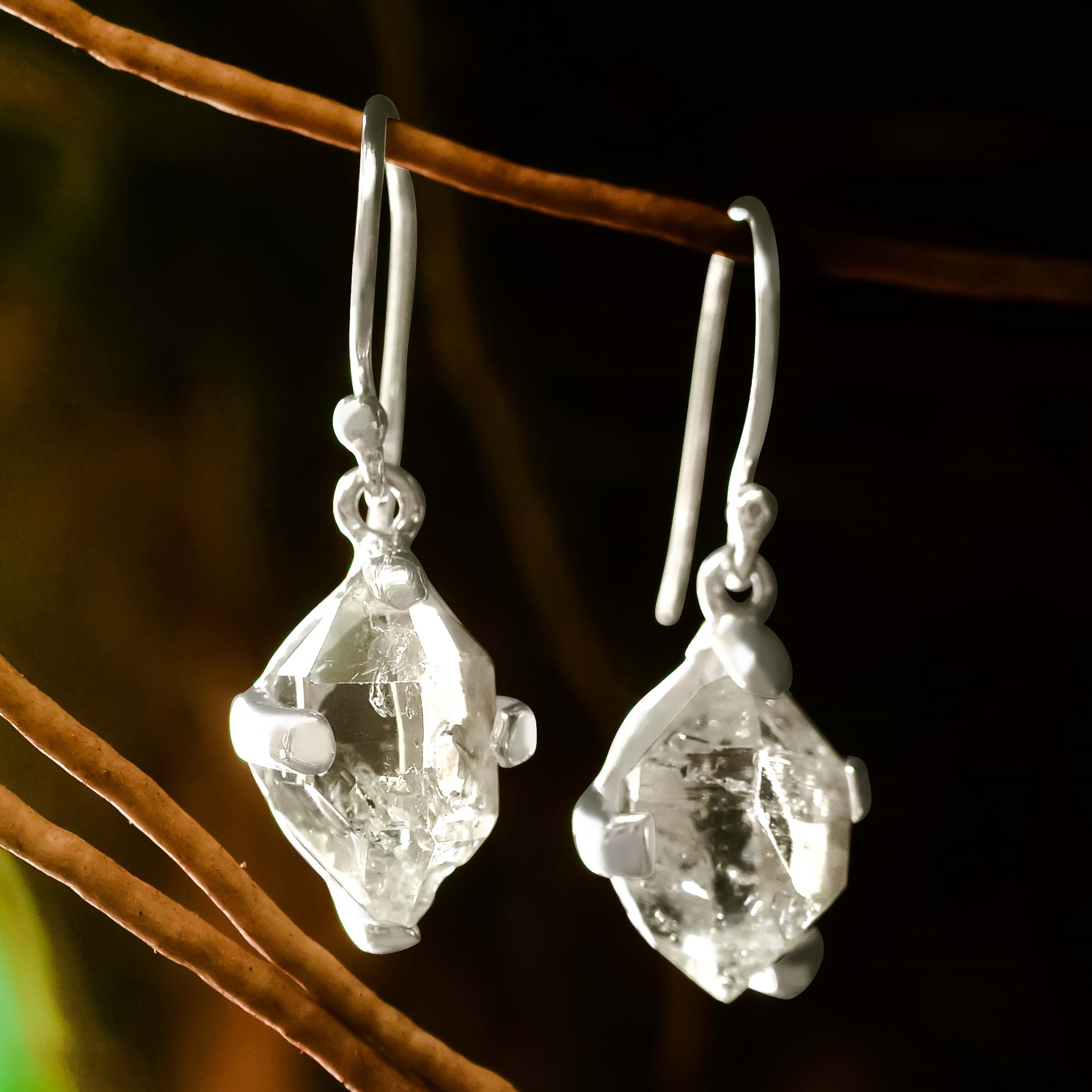 Starborn Herkimer Diamond Earrings in Sterling Silver