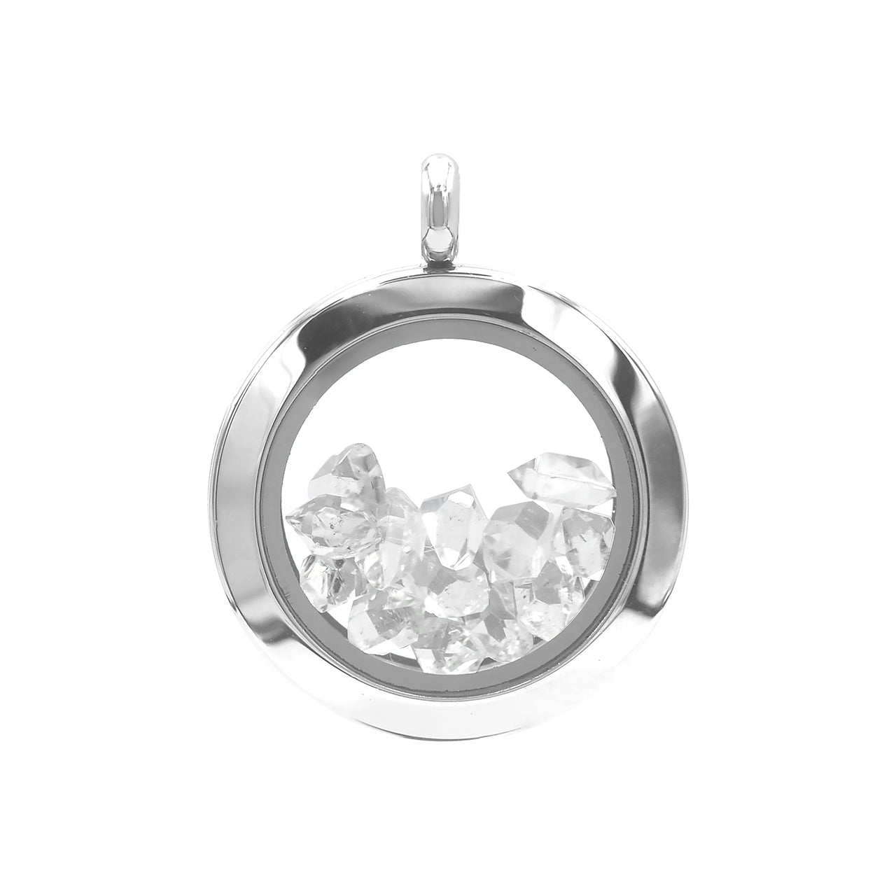 Herkimer Diamond Stainless-Steel Window Pendant Necklace