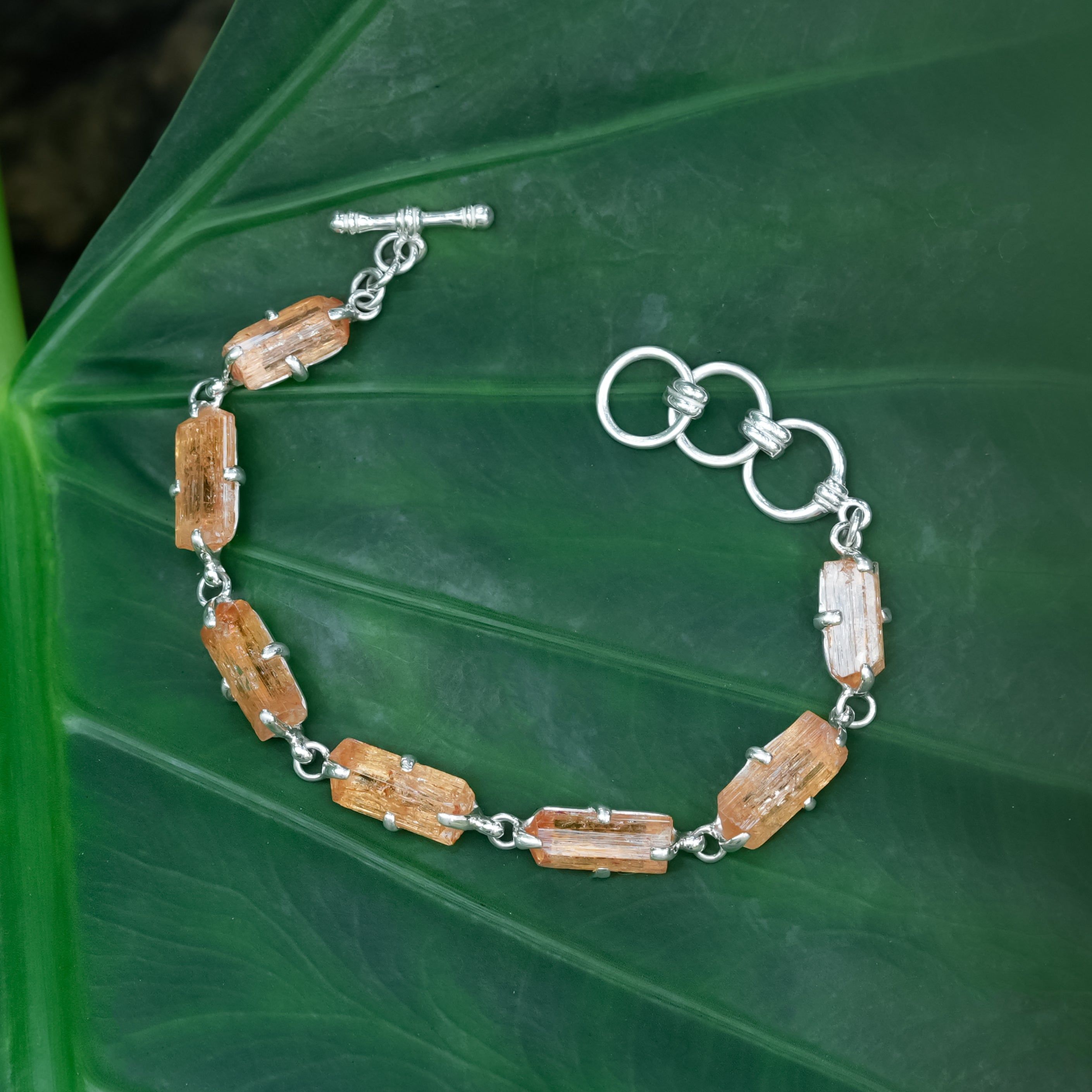 Starborn Imperial Topaz Kristall Krappenfassung Armband in Sterling Silber