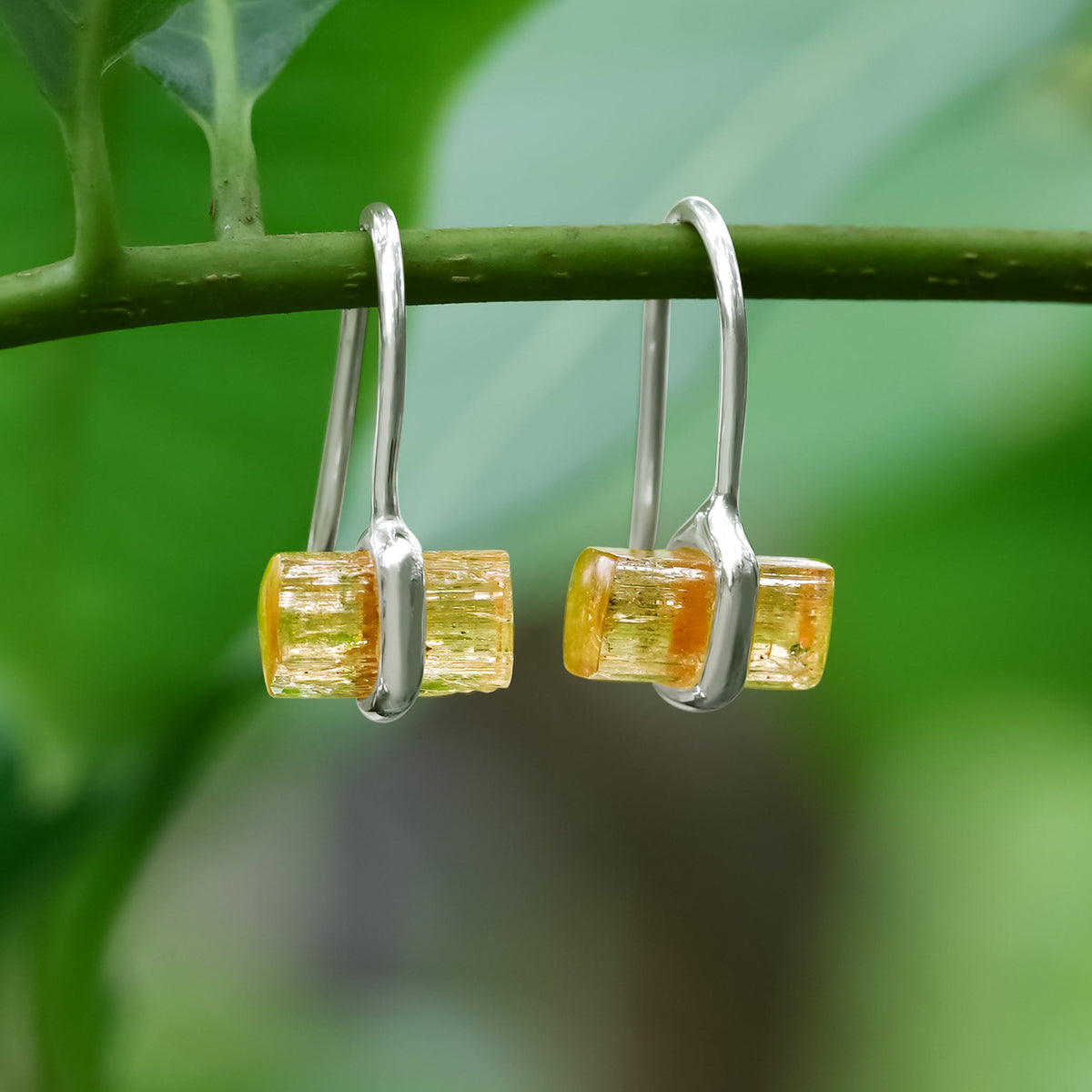 Boucles d'oreilles pendantes en argent sterling avec cristal de topaze impériale Starborn 