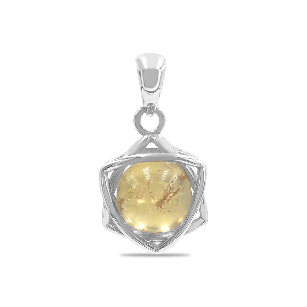 Starborn Gemstone Sphere 6-Point Star Pendant in Sterling Silver