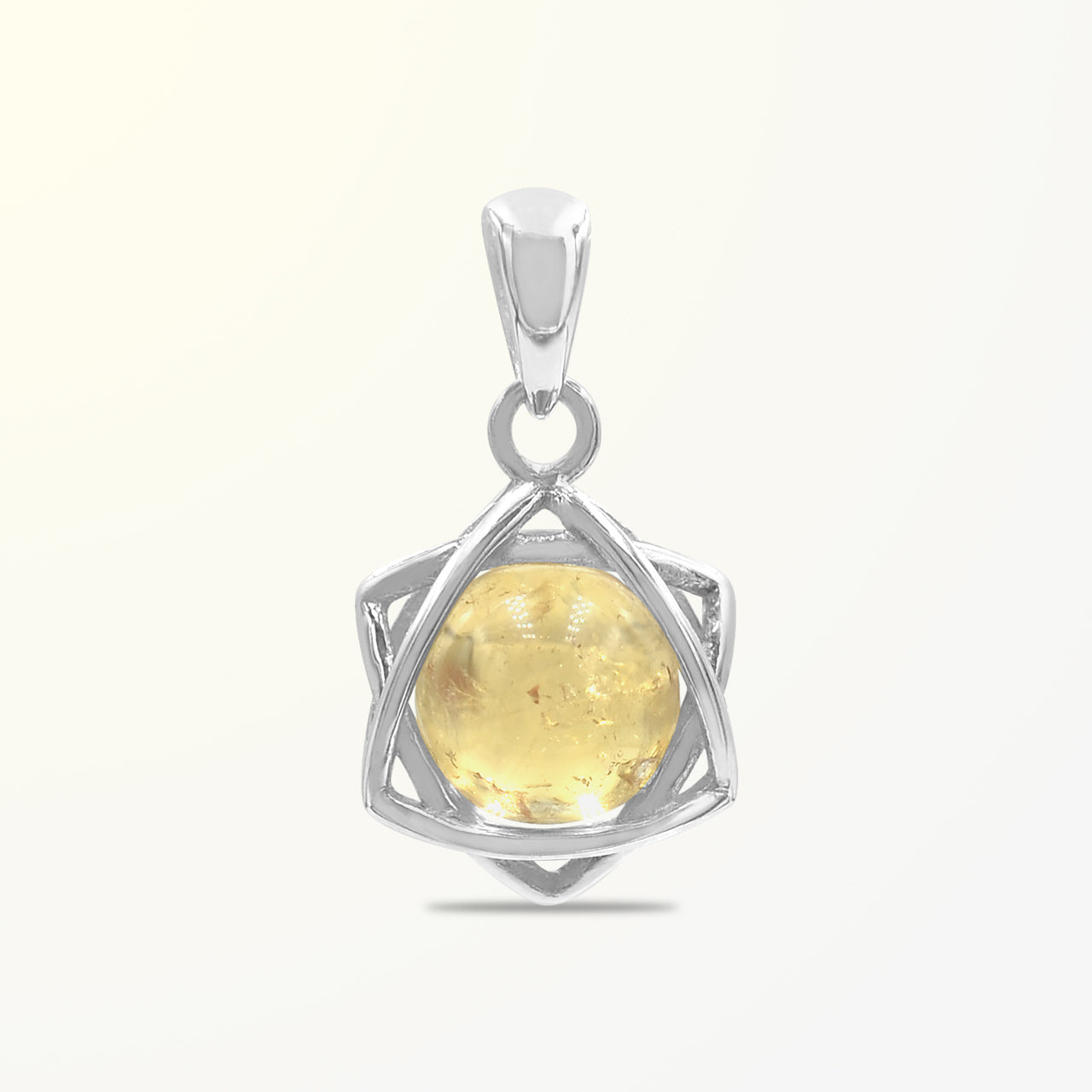 Starborn Gemstone Sphere 6-Point Star Pendant in Sterling Silver