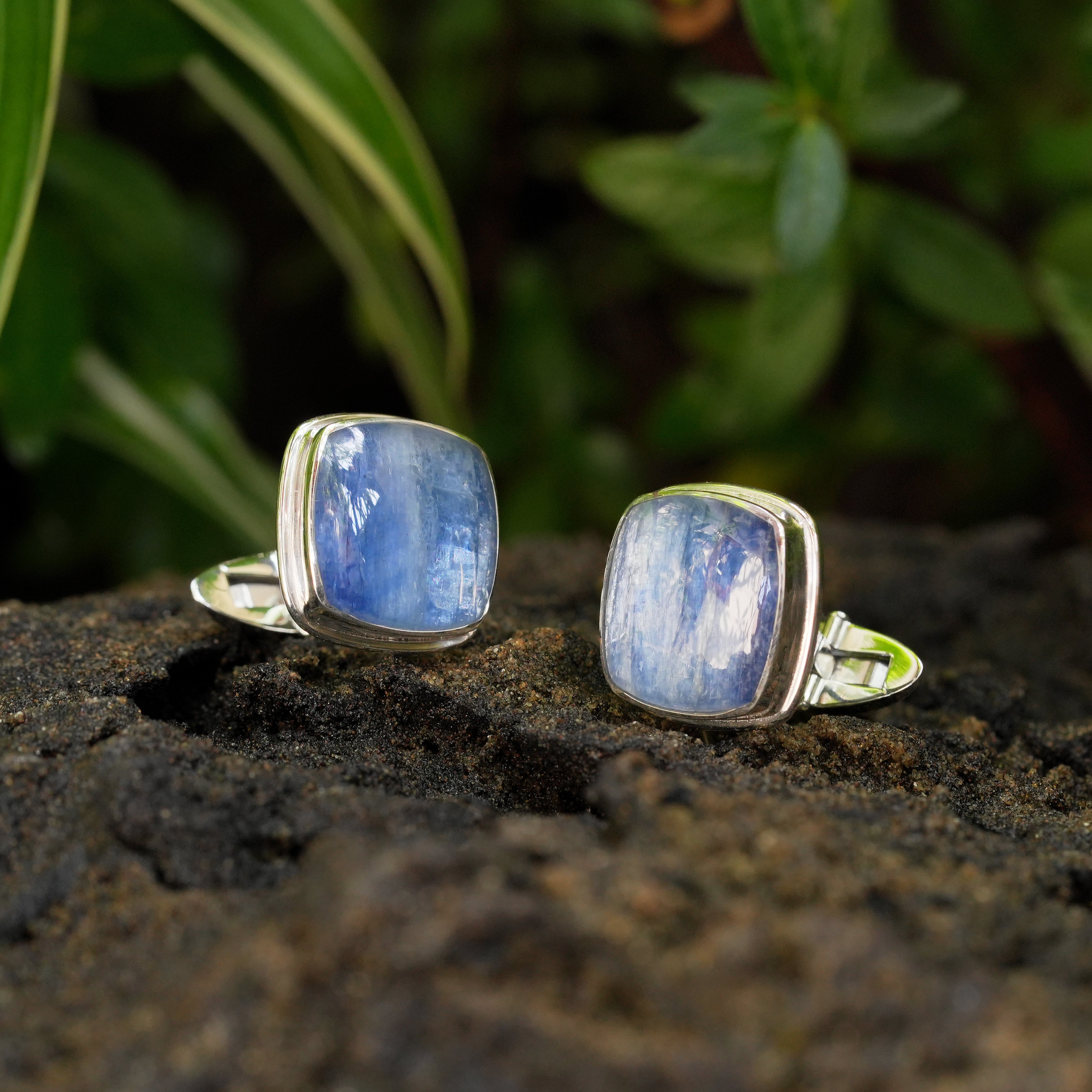 Starborn Kyanite Square Cufflink in Sterling Silver
