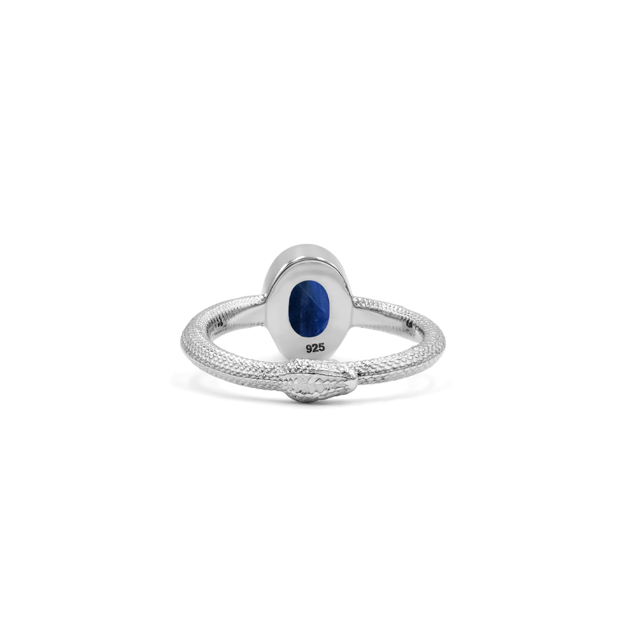 Starborn Kyanite Ouroboros Faceted Oval Ring in Fine Sterling Silver